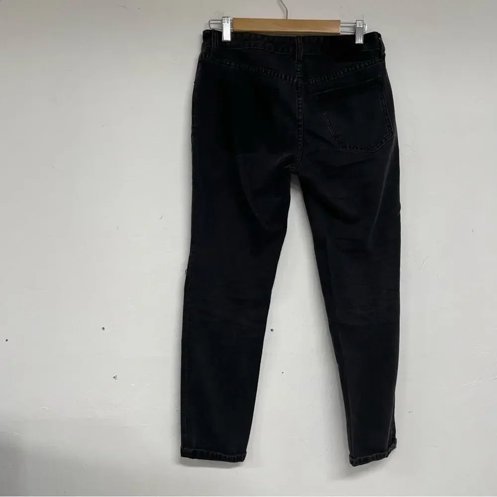 BDG Urban Outfitters Black Distressed Slim Boyfriend Low Rise Womens Jeans 26